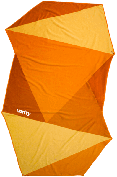 Design Beach Towel - Classic Orange - Bigger, Softer and Lighter with water resistant pocket
